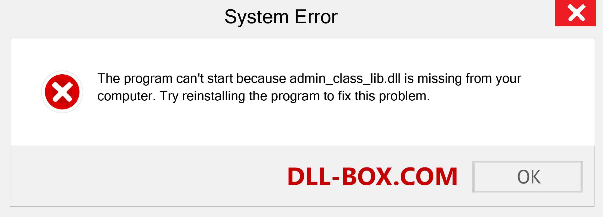  admin_class_lib.dll file is missing?. Download for Windows 7, 8, 10 - Fix  admin_class_lib dll Missing Error on Windows, photos, images